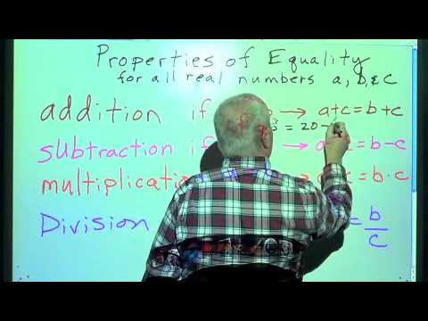 Algebra 2 Chapter 1.3 - Solving Equations; Properties of Equality