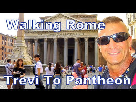 Rome Walking Tour: Trevi Fountain To The Pantheon  | 4K City Walk