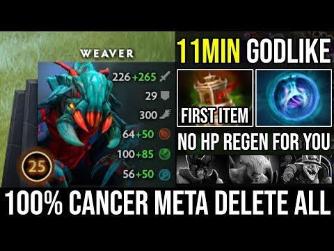 [Weaver] 100% Cancer Meta Spirit Vessel First Item Deleted Void & Doom with 11Min Godlike - DotA 2