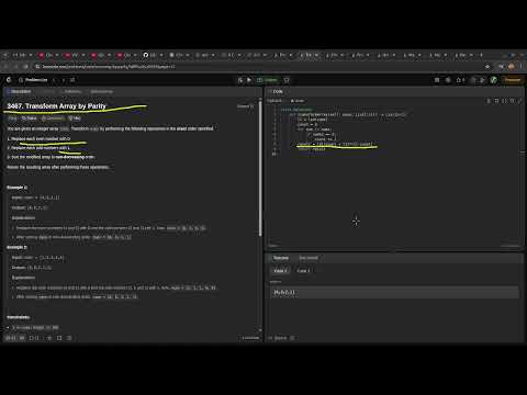 Leetcode Easy Problem 3467 Transform Array By Parity Devops Python Practice