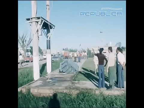 Vista aérea de Morteros después del paso del Tornado de 1978