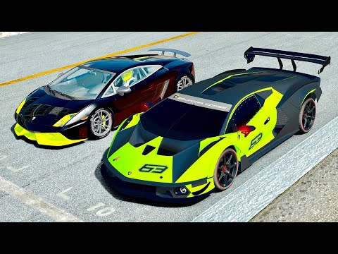 Lamborghini Essenza SCV12 vs Lamborghini Gallardo LP-7777 SL Quad Turbo - Drag Race