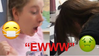 GIRL THROWS UP IN CLASS!!!  (caught on camera)