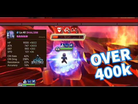 Summoners War - Water DHALSIM DMG Test - over 400k DAMAGE PER HIT