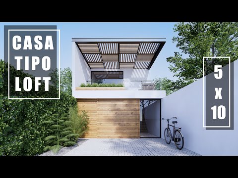 CASA TIPO LOFT MINIMALISTA DE 5X10 CON TERRAZA | TINY HOUSE