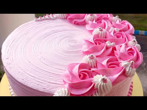 Floral cake design 🎂 Simple and elegant Pink cake design 🎂 #cakedecorationideas #cakedecoration