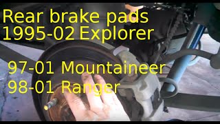 Rear brake pad replacement Ford Explorer 1999 rotor 1995 - 2001 how to change rear pads