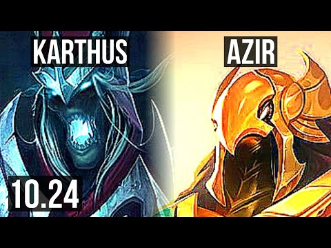 KARTHUS vs AZIR (MID) | 8/1/6, 700+ games, Dominating | KR Master | v10.24