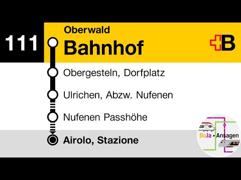 Postauto Ansagen | 111 Oberwald - Airolo | Nufenenpass-Linie | BoJa Ansagen