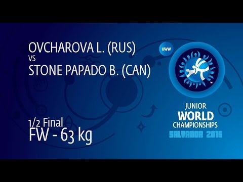 1/2 FW - 63 kg: L. OVCHAROVA (RUS) df. B. STONE PAPADO (CAN) by FALL, 4-0