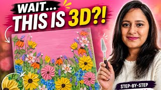 Wait… This Flower Painting is 3D? 😱 | Easy Floral Texture Art Tutorial for Beginners #3dflowers 