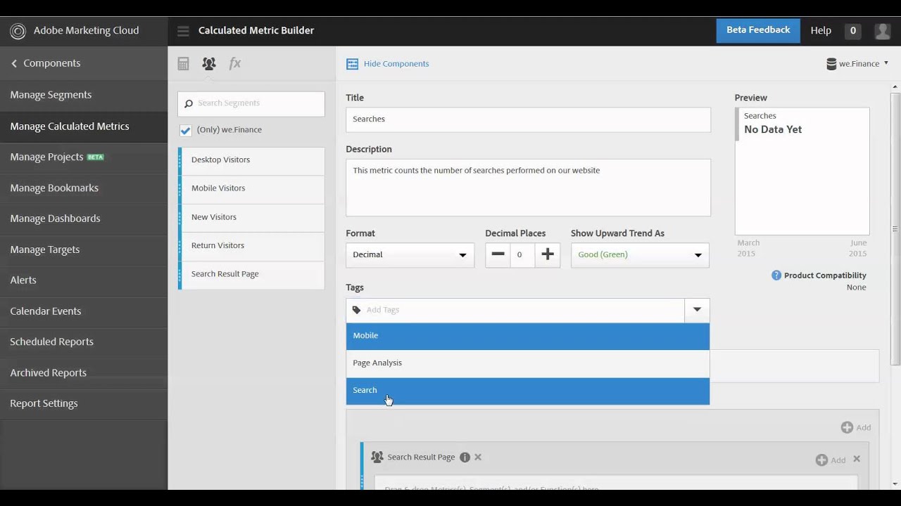 Calculated metrics: Implementation-less Metrics