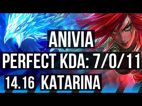 ANIVIA vs KATARINA (MID) | 7/0/11, 67% winrate, Godlike | EUW Diamond | 14.16