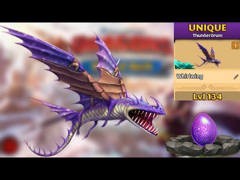 Whirlwing Max Level 134 Titan Mode - Unique Thunderdrum - Dragons:Rise of Berk