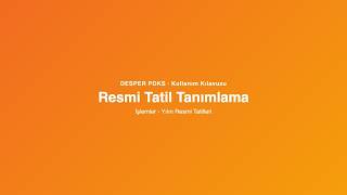 Resmi Tatilleri Otomatik Tanımlama — Bayram ve Tatil Günleri | Desper PDKS