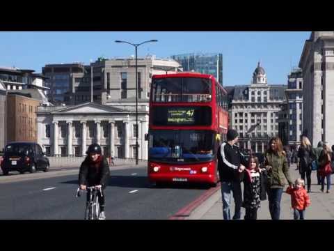 Londons Buses crossing London Bridge on 20th April 2013