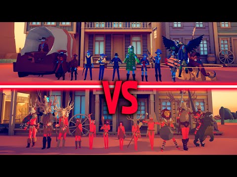 MEGA TRIBAL TEAM vs MEGA WILD WEST TEAM | TABS - Totally Accurate Battle Simulator