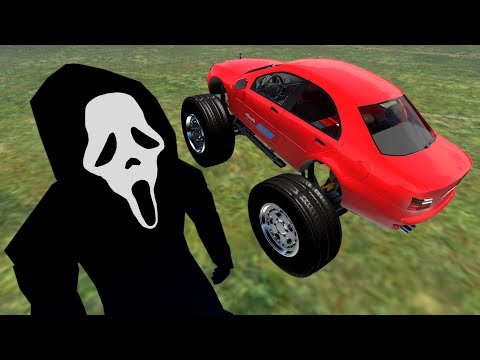 BeamNG Drive Fun Madness - Crazy Vehicle High Speed Jumping Over GHOSTFACE | Crashes Compilation