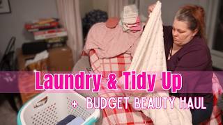 Clean With Me While I Tackle Laundry & Reset the Living Room + Dollar Tree Beauty Finds