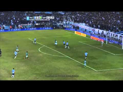 Media vuelta de Figueroa. Racing 2 - Sarmiento 0. Fecha 17. Primera División 2015. FPT.