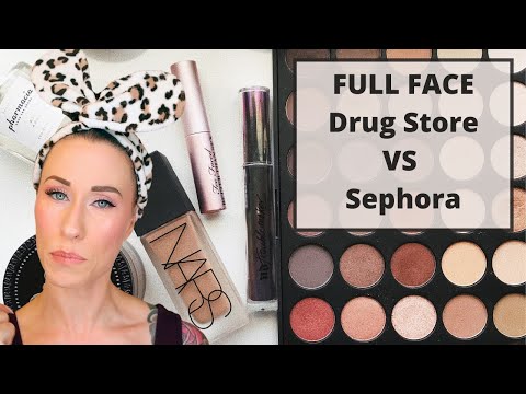 FULL FACE Drugstore VS Sephora/High End Makeup 2020