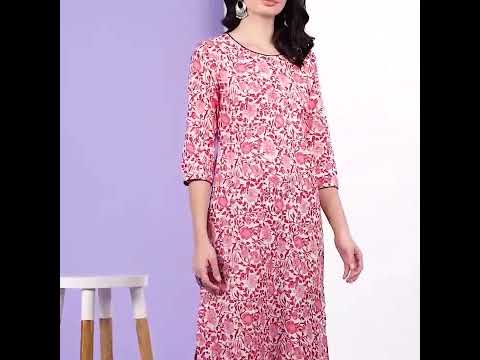 AL-1004 Cotton Printed Straight Kurta