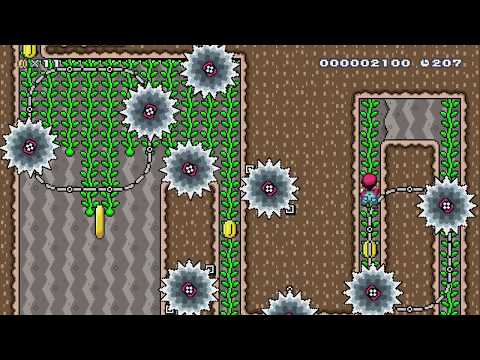 Mustache Trimming at Razor Ridge by Farticus - Super Mario Maker 2 - No Commentary 1bx