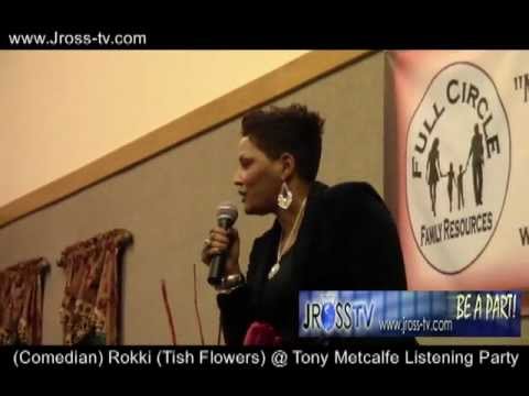 James Ross @ Comedian Tish Flowers (ROKKI) - Live @ Tony Metcalfe Listening Party - www.Jross-tv.com