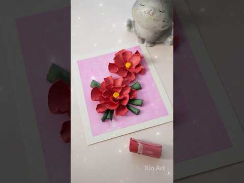 3D-Blume aus Ölpastellkreide #Ölpastell #einfachesZeichnen #Kunst