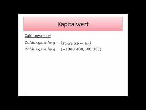 Investiton und Finanzierung: Kapitalwert Endwert Endvermögen - FernUni Hagen