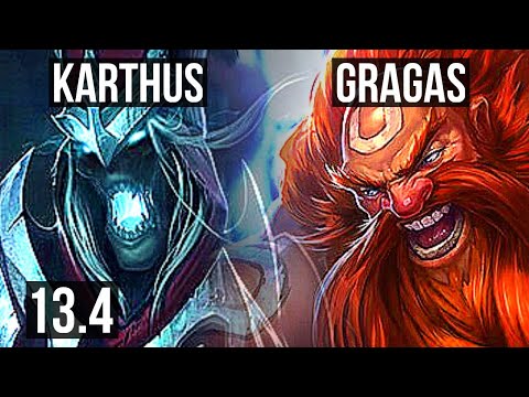 KARTHUS vs GRAGAS (JNG) | 70% winrate, 7 solo kills, 14/2/6, Godlike | KR Master | 13.4