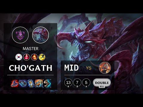 Cho'Gath Mid vs Qiyana - KR Master Patch 10.16