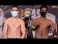 VERGIL ORTIZ JR & MAURICE HOOKER BOTH RIPPED AT WEIGH IN! GO FACE TO FACE BEFORE FIGHT!
