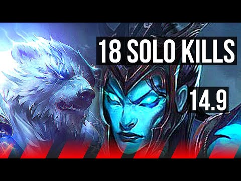VOLIBEAR vs KALISTA (TOP) | 18 solo kills, Legendary, 39k DMG, 21/4/5 | KR Diamond | 14.9