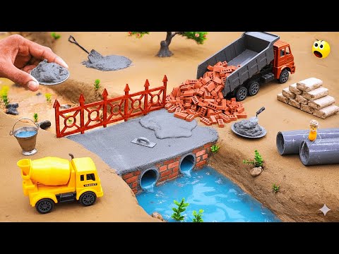 MINIATURE Rescue Mission: Rice Truck Falls as Old Bridge Collapses — Build Crew to the Rescue!