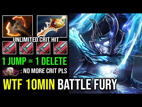 WTF 10MIN BATTLE FURY 1 Jump = 1 Delete Unlimited Crit Cleave Instant Delete Phantom Assassin Dota 2
