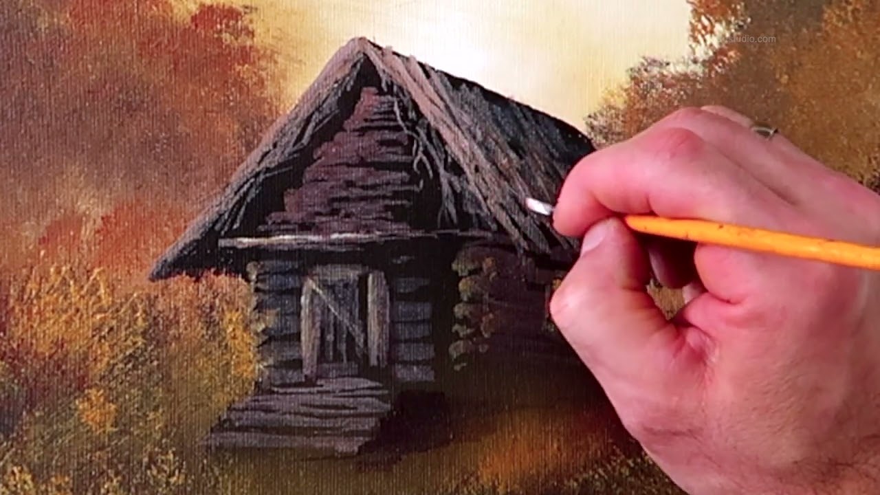 Step-by-Step Acrylic Painting Techniques: Cabin in the Glow along a Blooming Flower Path
