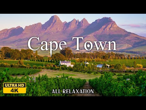 FLYING OVER CAPE TOWN (4K UHD): Relaxing Piano Music & Beautiful Nature Landscapes For Relaxation