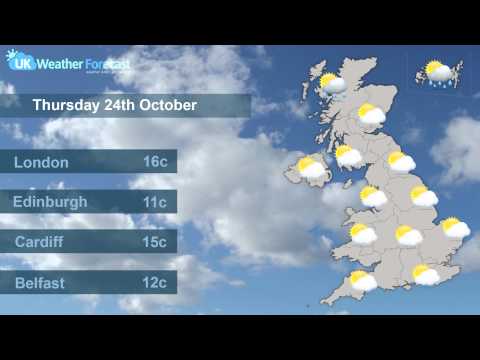 UK National Weather Forecast - Thursday 24th October 2013