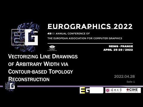 EG2022 - Vectorizing Line Drawings of Arbitrary Width via Contour-based Topology Reconstruction