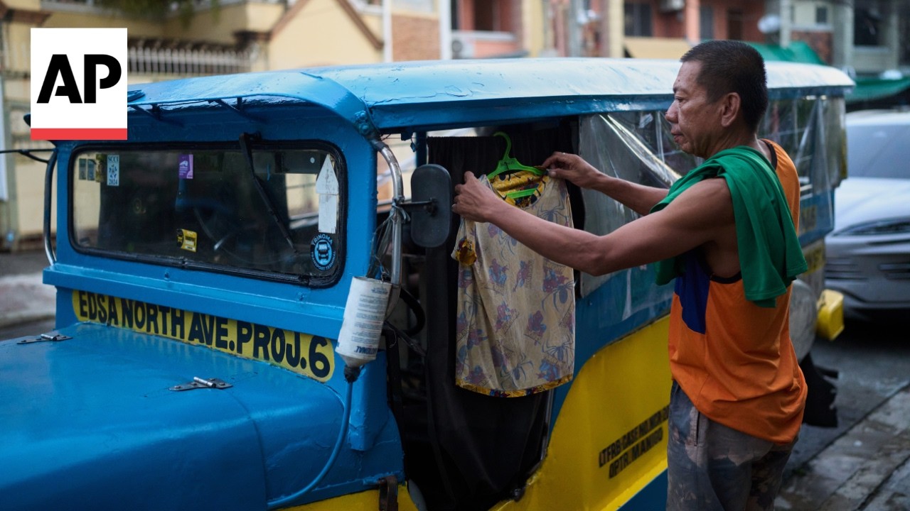 Video | A driver in the Philippines now lives in his minibus as oil prices increase from Iran war