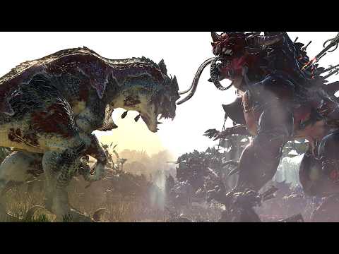 Lizardmen VS Warriors of Chaos - Total War: Warhammer 3 Cinematic Battle