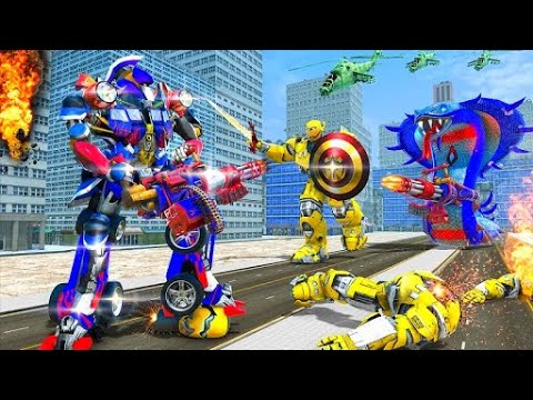 Optimus Prime Multiple Transformation Jet Robot Car Game - Android Gameplay