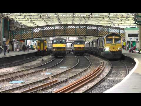 Diesel and Electric Locos at Carlisle - Class 47, 57, 90, 92, 37 & 66 - 21st August 2013