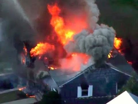 BREAKING Boston Neighborhoods Homes on Fire Explosions looks like Armageddon Raw Footage 9/14/18 Video