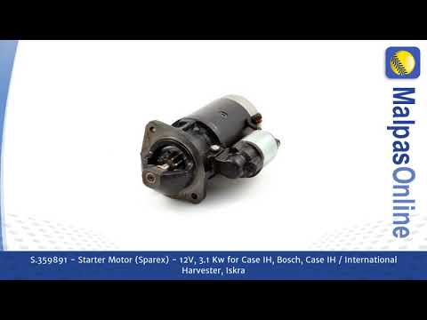 S.359891 - Starter Motor (Sparex) - 12V, 3.1 Kw  for Case IH, Bosch, Case IH / Internat...and more.