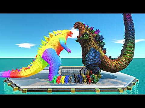 Legendary War on Gladiator Arena | Colourful Godzilla 2014 vs Colourful Shin Godzilla - ARBS