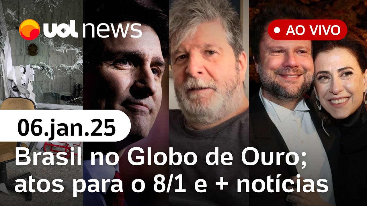 Ainda Estou Aqui: Fernanda Torres vence Globo de Ouro; certificação de Trump; atos 8/1 | UOL News