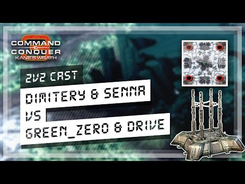 [C&C3: Kane's Wrath] Dimitery & Senna` vs. Green_ZERO & Drive (2v2 Cast) [4k]