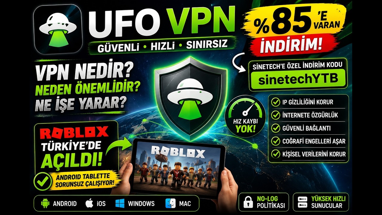 Roblox'u Sıfır Kasma İle Oynayın! UFO VPN İncelemesi (%85 İndirim Kodlu)